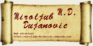 Miroljub Dujanović vizit kartica